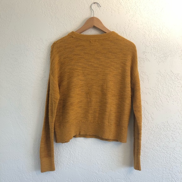 Mossimo Mustard Cable Knit Cropped Sweater - Picture 3 of 12